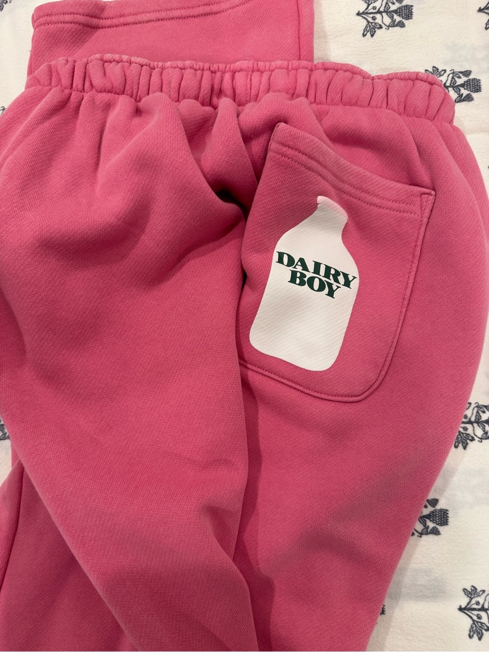 Dairy Boy Milk Bottle Sweatpants - Strawberry Milk
